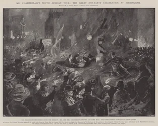 Mr. Chamberlains Südafrika-Tour, die große überparteiliche Feier in Birmingham